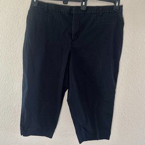 Catherines Black button/zip Capri with cuff slit and elastic back Women's 22W